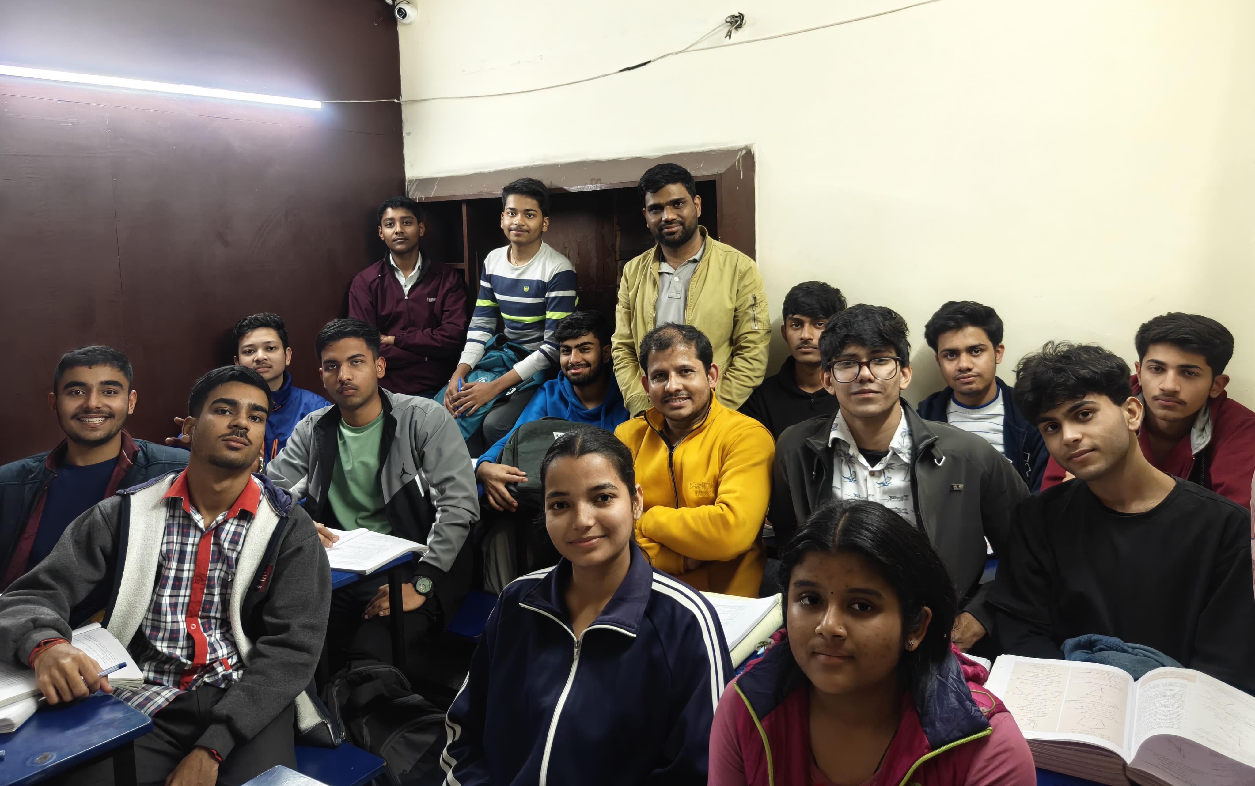 Students studying in classroom