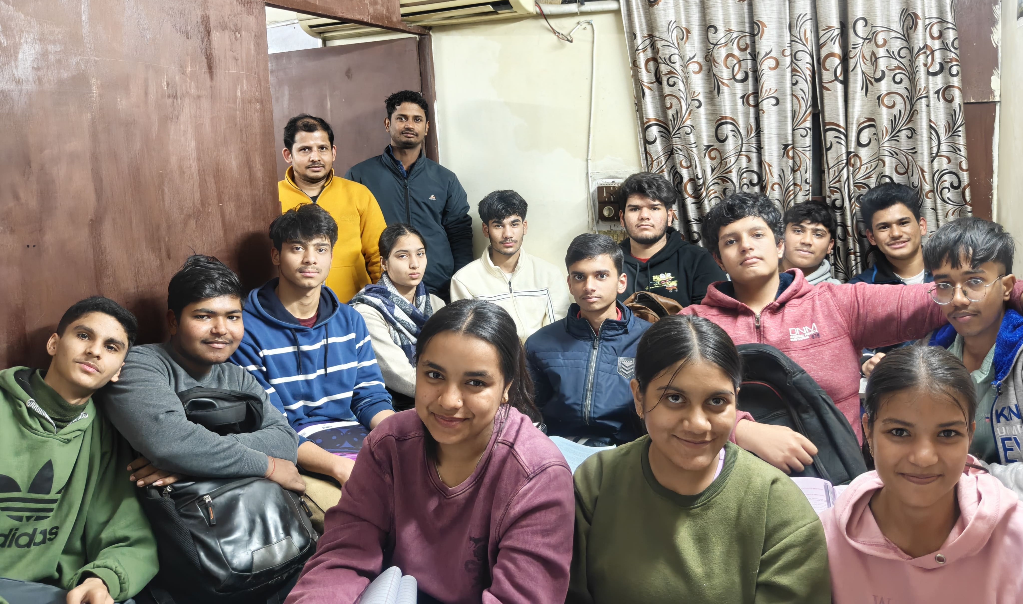 Students studying in classroom