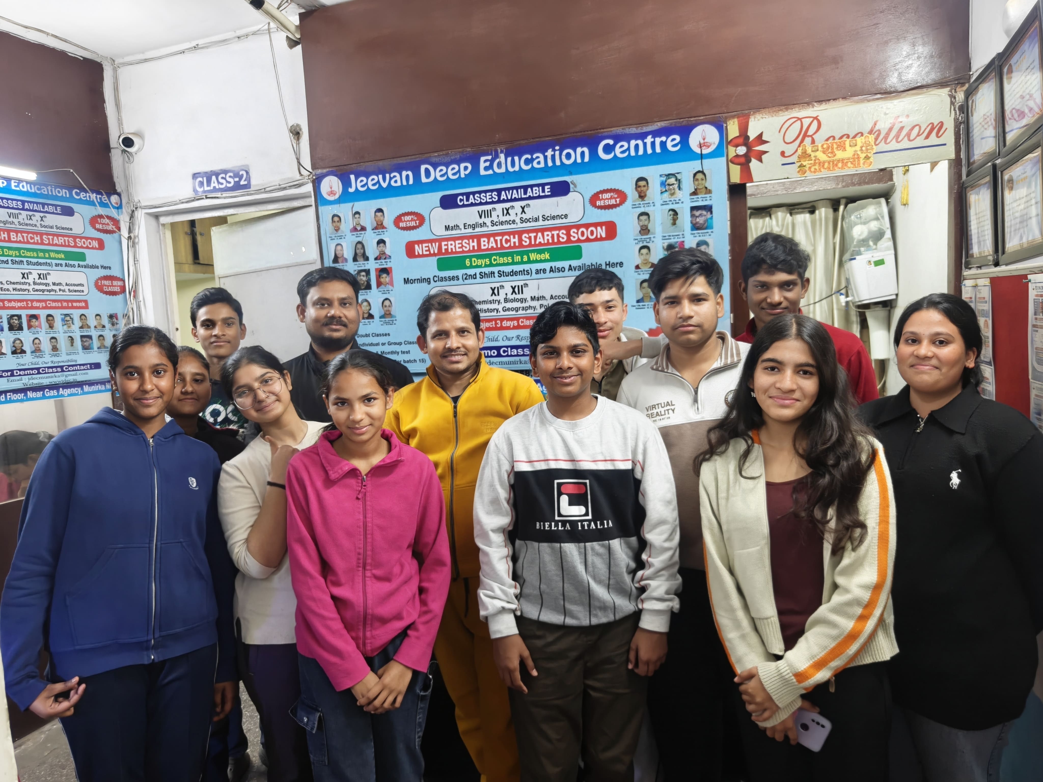 Students studying in classroom